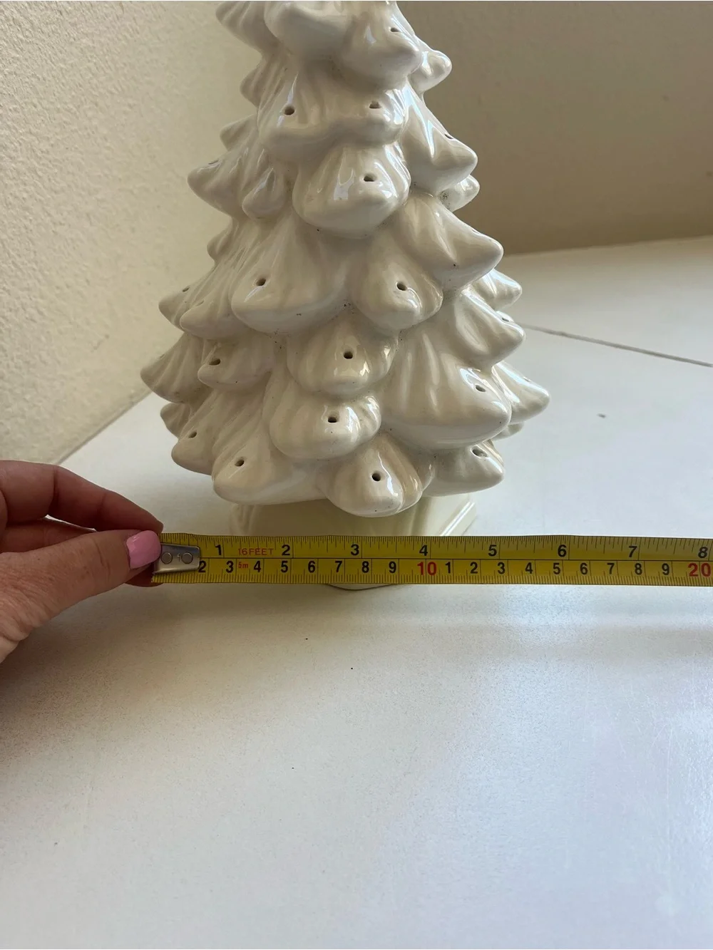 Vintage White Ceramic Holiday Christmas 1970s Tree No Lights Included